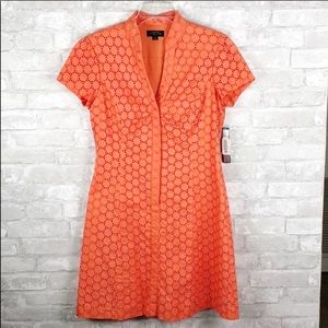 🆕 NWT Tahari Dress Orange Eyelet Lace dress